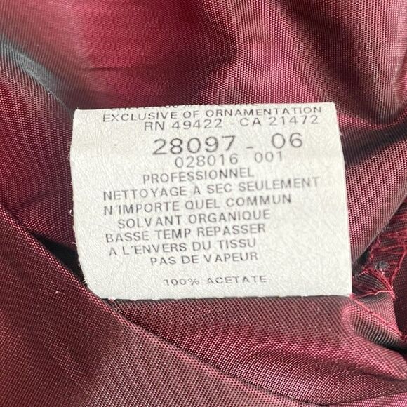 Jessica McClintock Millennium 2000 Burgundy Taffeta Maxi Skirt Size 6 USA VTG - Picture 9 of 12